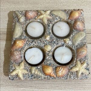 Seashell Tealight Candle Holder - Natural and Cream
